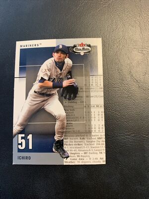 B41d Ichiro Suzuki  #71 box score 2003 Fleer