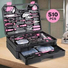510 Pcs Home Repair Maintain DIY Car Household Hand Tool Kit Set Case Box