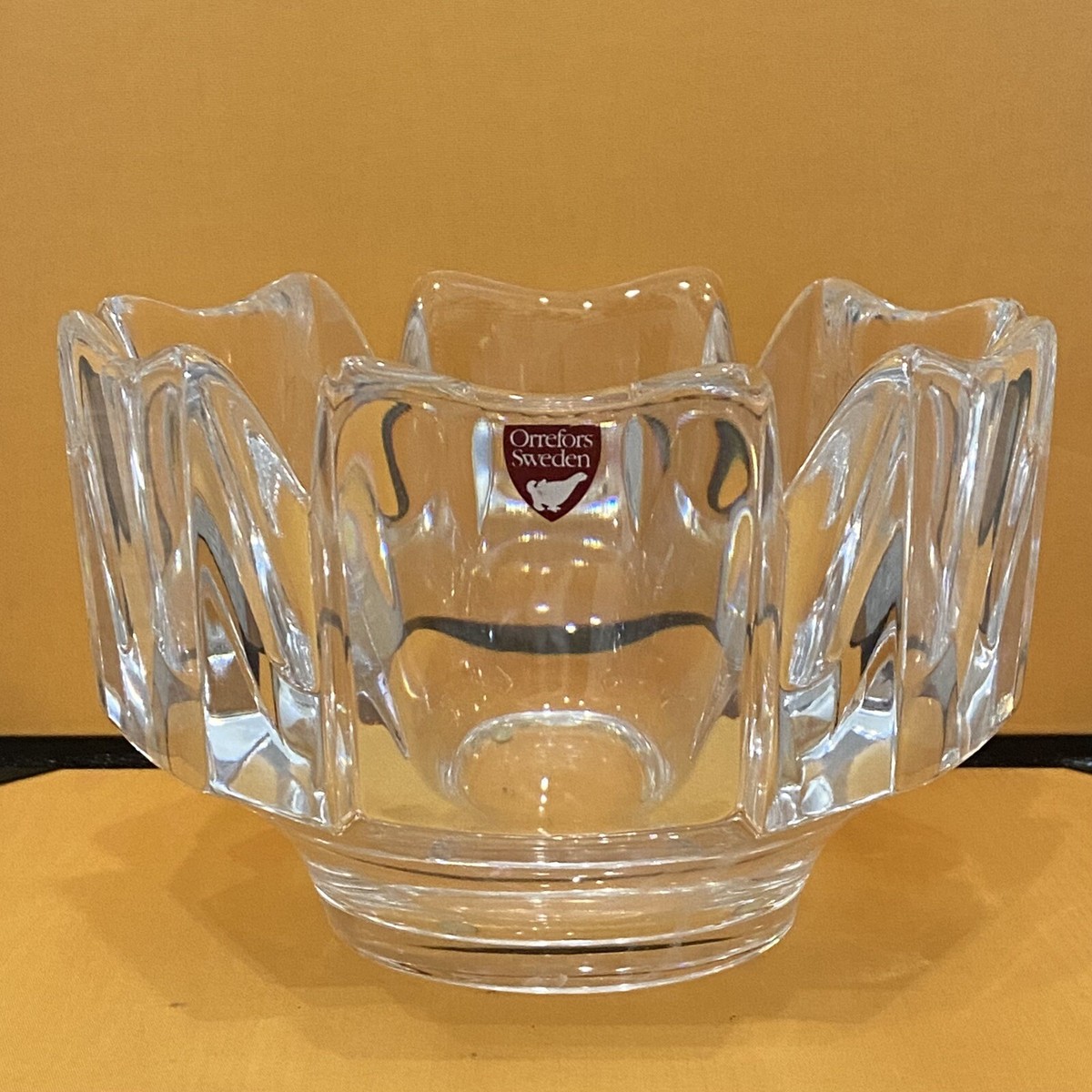 Vintage Orrefors Sweden Signed LH 1384-121 Lars Hellsten 6” Corona