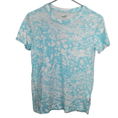 Puma Tshirt Womens Sz Xsmall Blue White Tie Dye Lightweight Shortsleeve