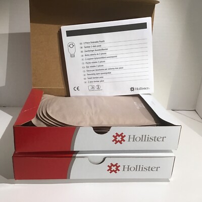 (2) Hollister Ostomy Pouches New Image Lock N Roll 18112 Beige 1 3/4  10 each bx