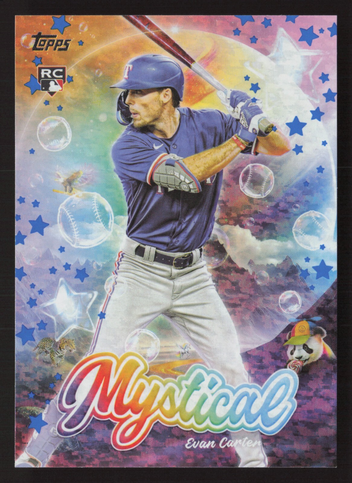 2024 Topps Update #MYS-14 Evan Carter RC MYSTICAL BLUE PARALLEL Texas Rangers