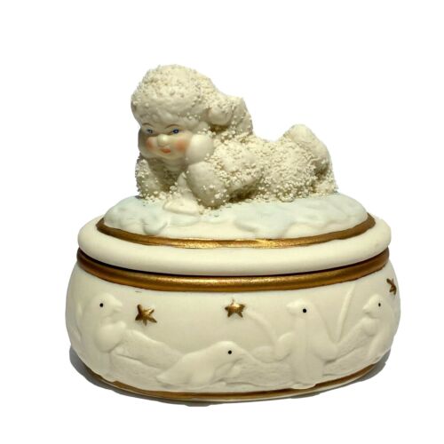 Snowbabies Ceramic Jewelry Trinket Box Snow Baby Angel Penguins and Star Design - Picture 1 of 9