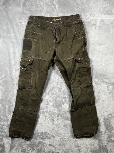 Carhartt B342 DFE Ripstop Relaxed Fit Doppio Ginocchio Cargo Pantaloni da Lavoro Uomo 34x30