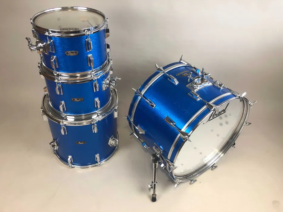 Pearl Wood-Fiberglass 1970s Blue - 22/12/13/16 Vintage Drums 70