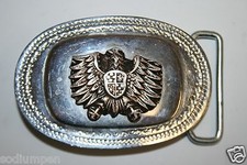 Vintage Bird Spread Eagle Crest WINGS Chrome Belt Buckle Rare