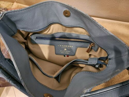 Authentic Cuoieria Florentine Blue Leather Hobo Bag - Picture 3 of 8
