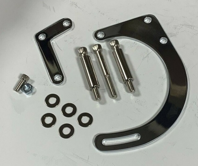 Chrome Low Mount SBC Small Block Chevy Alternator Bracket Short Water