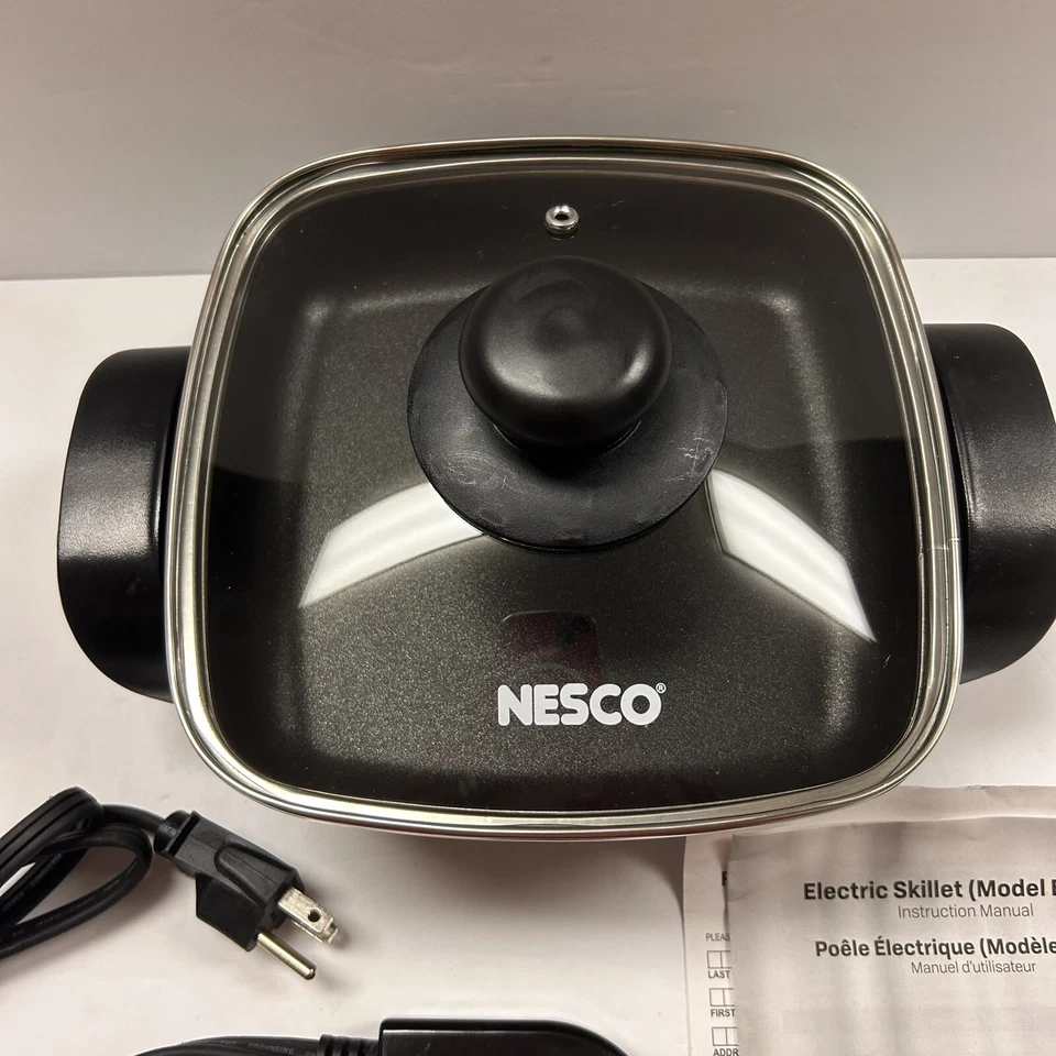 Электрическая сковорода Nesco ES-08 с крышкой 8 дюймов 800 Вт черная антипригарная проверена вручную - Изображение 2 из 4