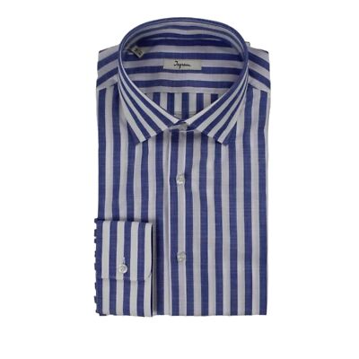 CAMICIA CAMICIE UOMO INGRAM 5T018 COTONE 03 BLU ORIGINALE PE 2024