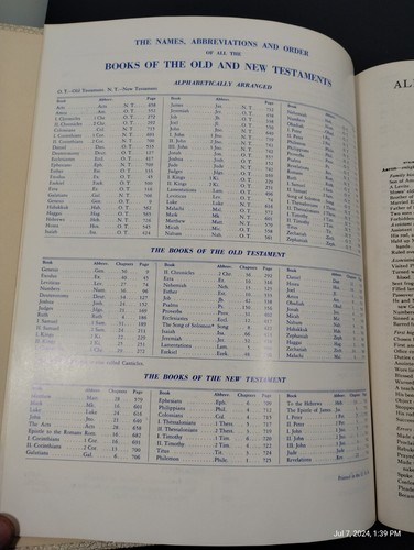 1965 Holy Bible Standard Reference Bible Blue Ribbon Edition Hertel Red Letter - Picture 18 of 24
