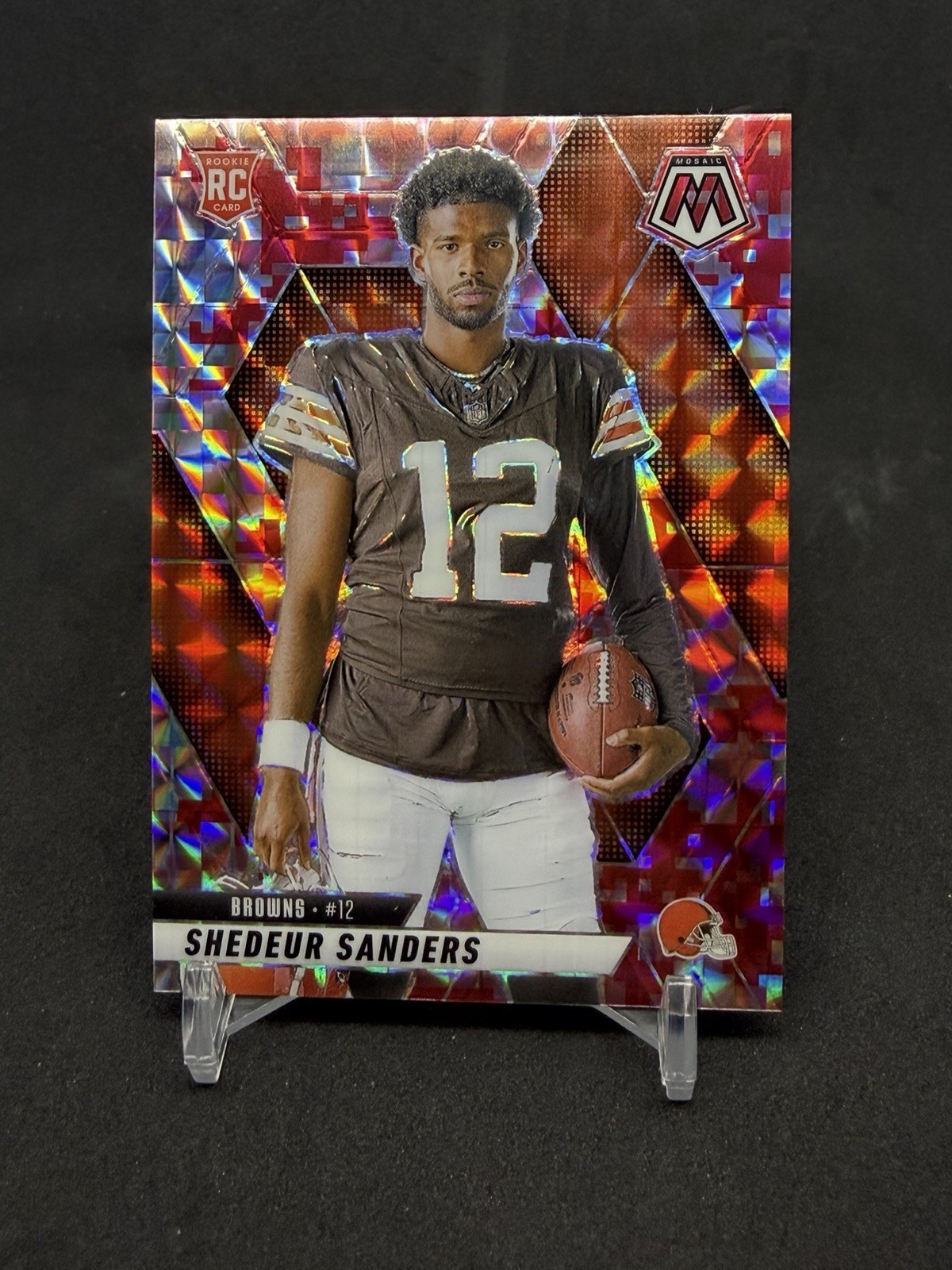 2025 Panini Mosaic Shedeur Sanders #290 (RC) Red Camo Rookie Variation Browns
