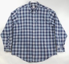 Brooks Brothers 346 Shirt Mens XL Blue White Plaid Cotton Button Down Classic