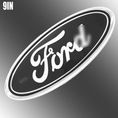Black & Chrome 9inch Oval Emblem – Direct Replacement For 2005-2014 Ford F150 Front Grille/Tailgate