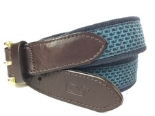 Vineyard Vines Canvass Blue Whale Belt Size 34 Preowned