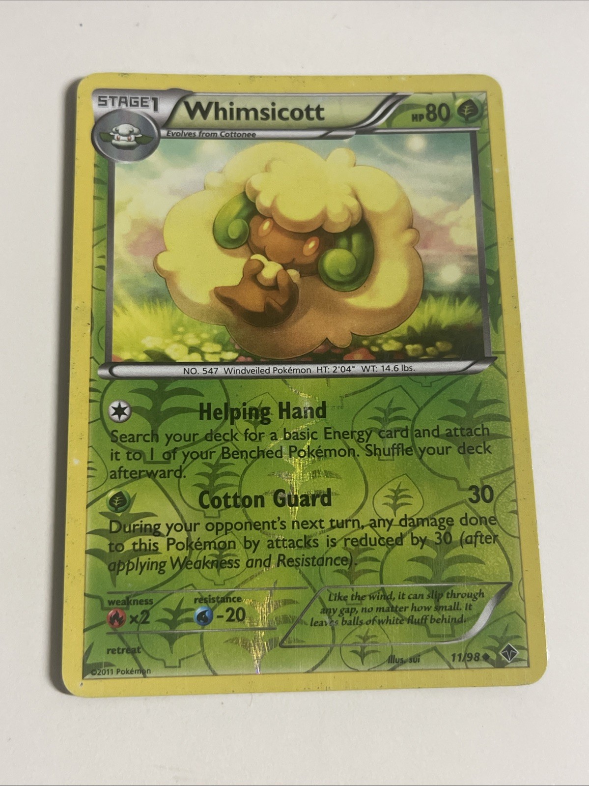 POKEMON WHIMSICOTT 11/98 REVERSE HOLO EMERGING POWERS MODERATELY PLAYED