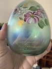 Fenton Hand Painted Glass Egg Sea Green Mist Collectible Signed Pam Lauderman — photo 3