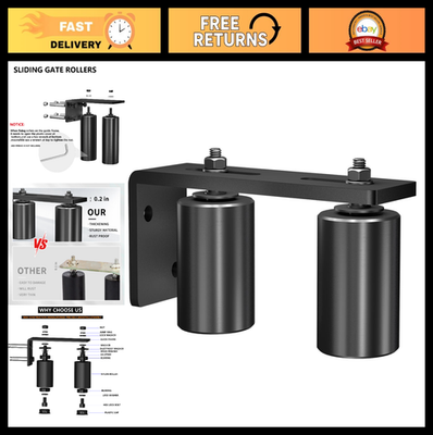 #ad Heavy Duty Adjustable Dual Nylon Gate Roller Guide Support for Sliding Gates 3 $79.99