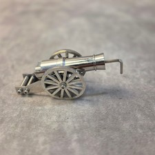 Miniature Stainless Steel Cannon Model Desktop Replica with Instruction Manual