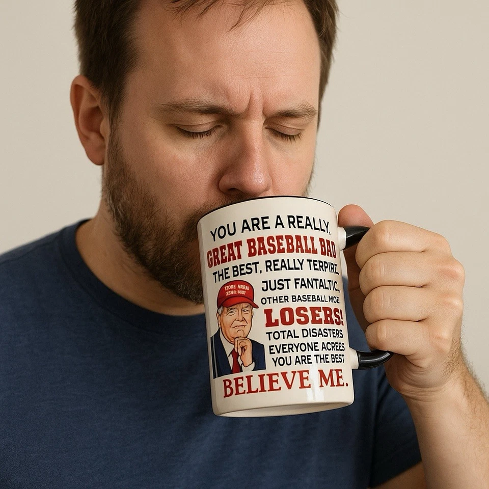 Divertida taza de béisbol para papá - Gran regalo para padre, amante de los deportes, taza de café Foto 3 de 4