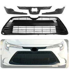 Front Upper & Lower Grille + Bumper Corner For 2023 2024 Toyota Corolla LE XLE