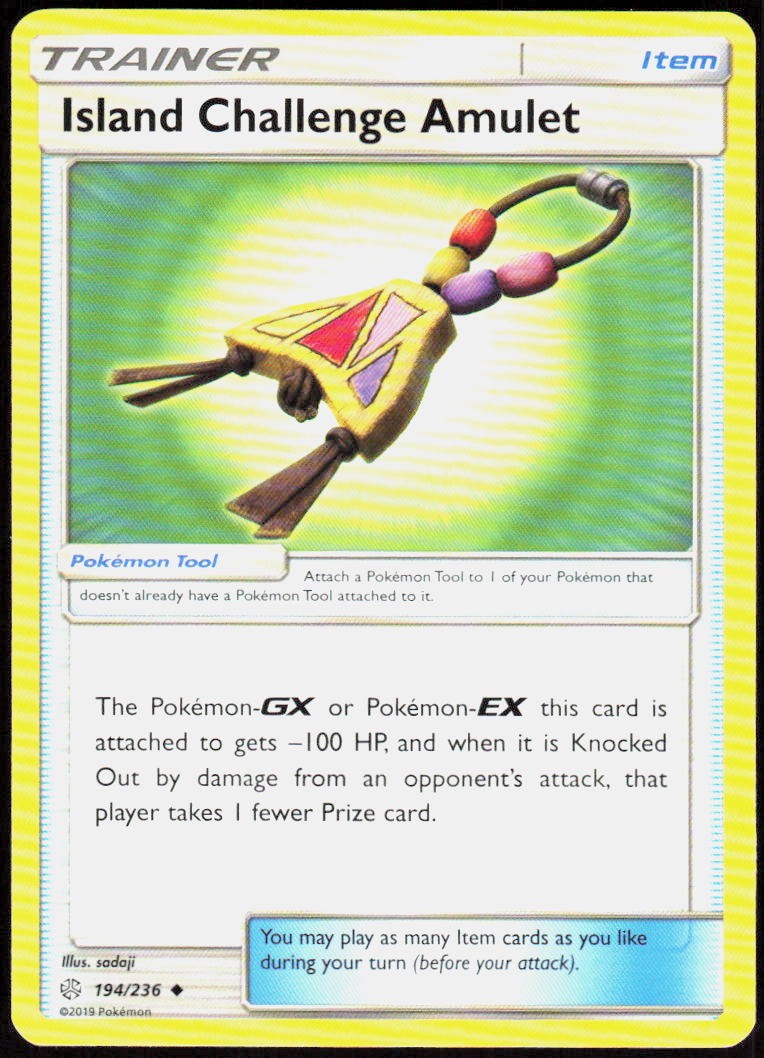 Island Challenge Amulet 194/236 Uncommon Cosmic Eclipse Pokemon Near Mint