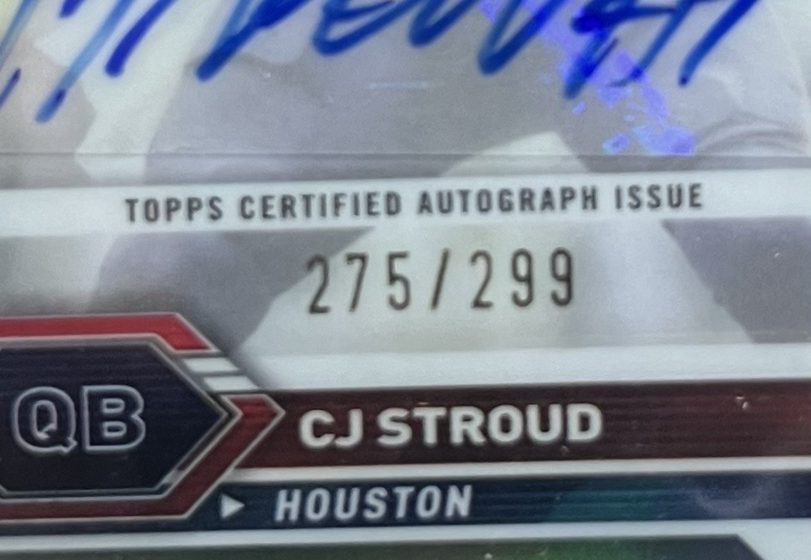 Topps 2023 Composite CJ Stroud RC Auto Refractor /299 #TCA-CS PSA 9 view 3