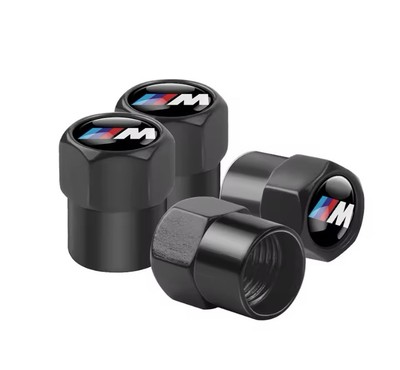 Original 4 Stück BMW M Sport Reifen Ventil Staubkappen schwarz Schaftgehäusedeckel