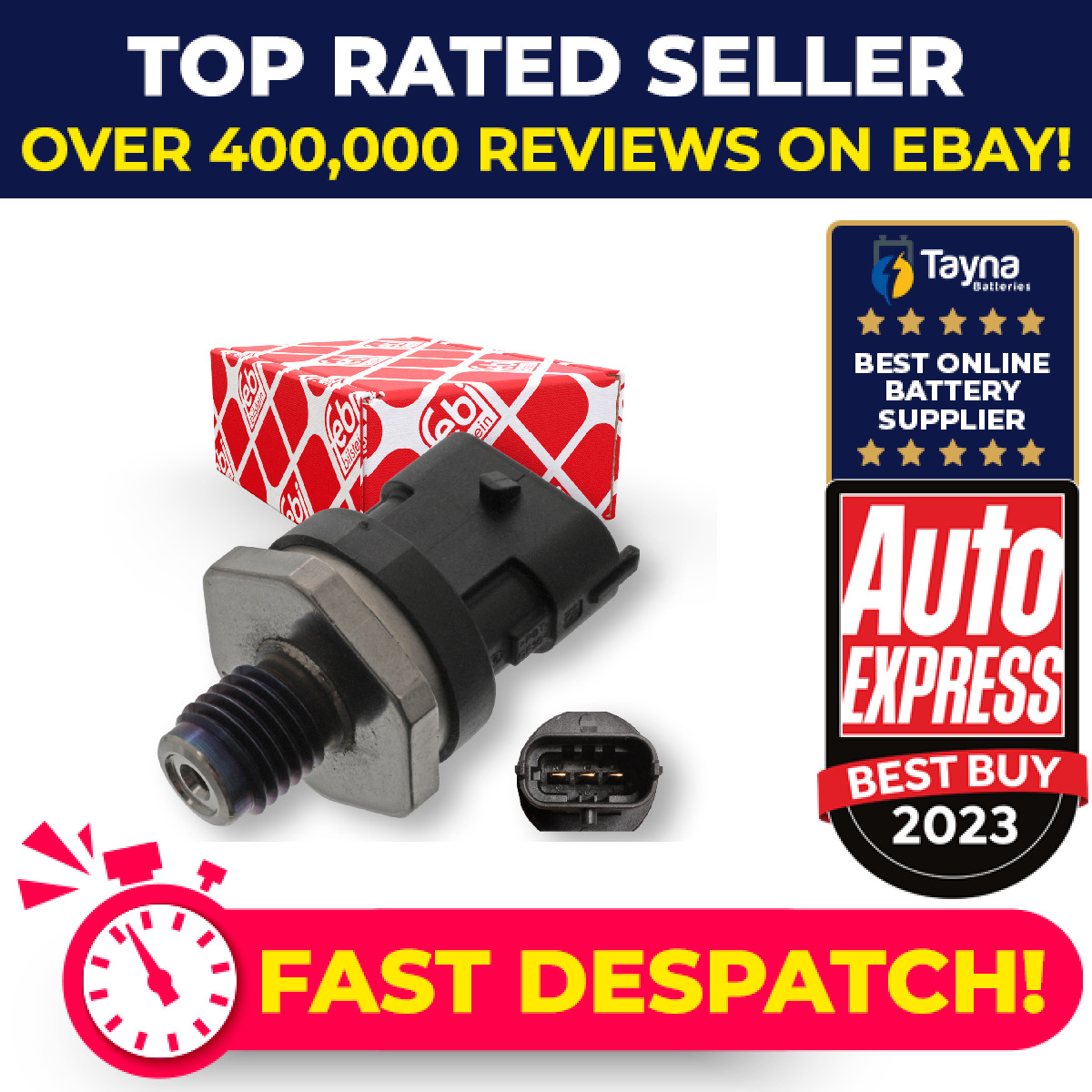 Fuel Pressure Sensor fits FIAT MAREA 185 1.9D 96 to 03 182B9.000 46481638 Febi