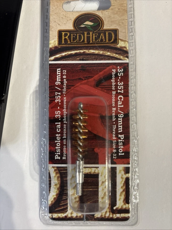 Cepillo de limpieza de orificio de bronce para pistola RedHead .35/.357/9 mm - 8-32 roscas Foto 3 de 3