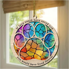 Pet Memorial Suncatcher - Paw Ornament for Loss of Dog or Cat - Sympathy Remembr