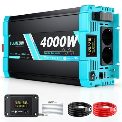 2000W 4000W Reiner Sinus Wechselrichter Inverter Spannungswandler 12V/24V 230V