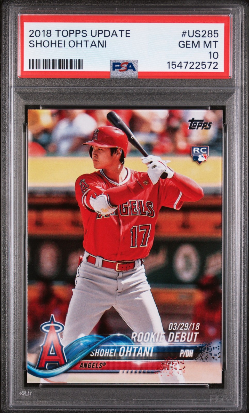 2018 Topps Update Shohei Ohtani #US285 RC PSA 10