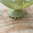 Vintage Fenton URANIUM CUSTARD GLASS PINWHEEL Footed Compote with Saw Tooth 6.5" — photo 9