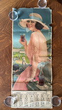 Vtg Original 1922 Coca Cola Calendar Pink Girl Baseball Ballpark Litho Rare Pad