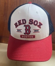 Boston Red Sox Hat Red Curved Brim Adjustable Cap Red White Blue Est. 1901 Rare