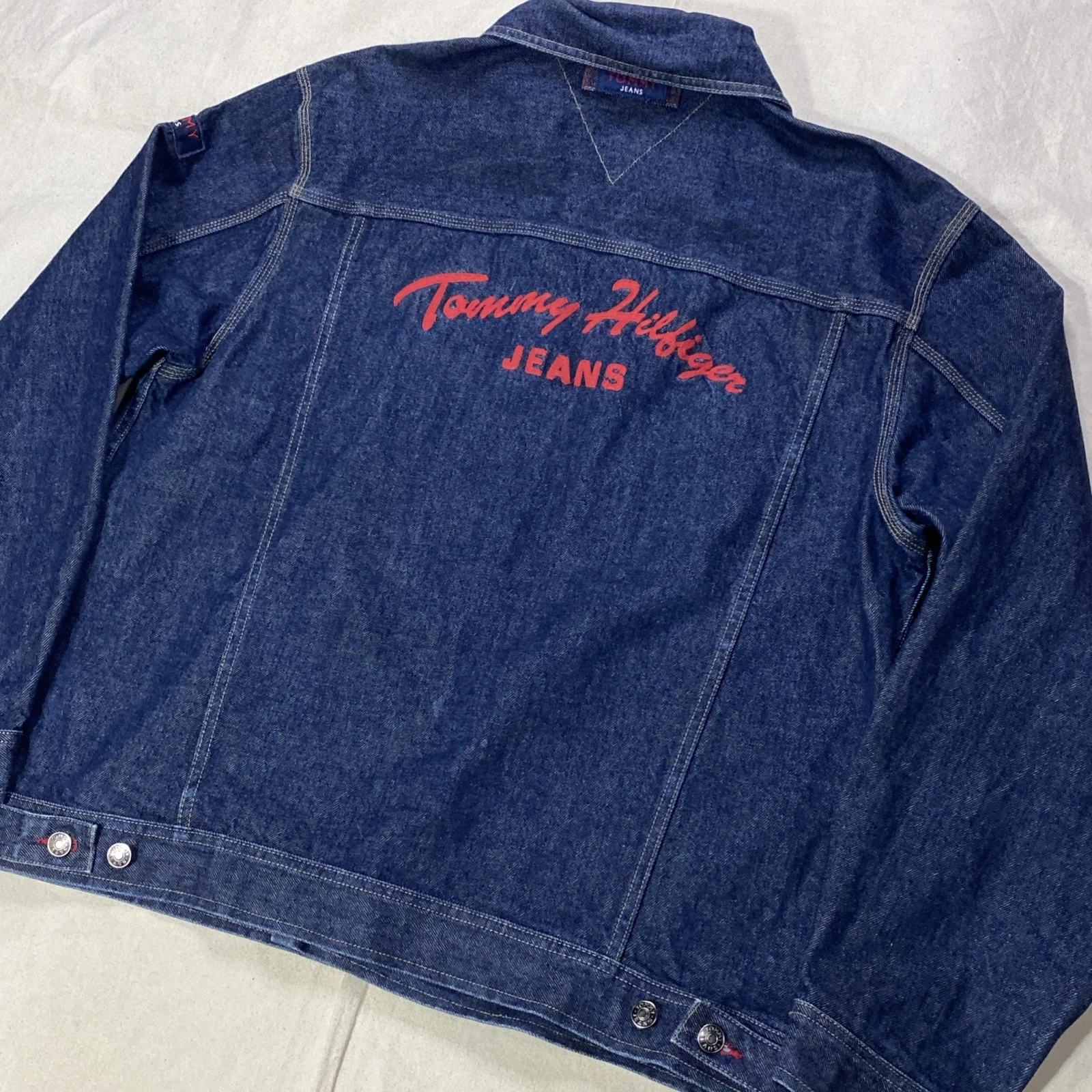 Tommy Hilfiger Embroidered Denim Jacket Men’s XL Y2K