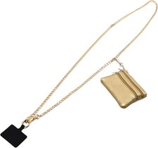 Clip and Go Strap for Phone with Wallet Crossbody Fashion Gold Chain