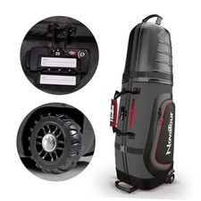 Golf Travel Bag for Airlines: Hard Case Top, Waterproof Zippers, Firestone Grey
