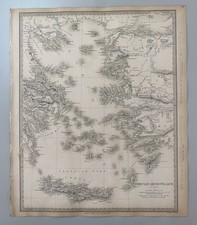 1843 SDUK MAP #74 GRECIAN ARCHIPELAGO, ANCIENT Chapman & Hall