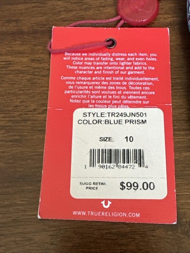True Religion Halle Mid Rise Super Skinny Jeans Girls Size 10 New with Tag - Picture 16 of 16