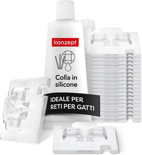 50 Pezzi Di Ganci Adesivi Con 30Ml Di Colla per Montaggio, Extra Resistenti, per