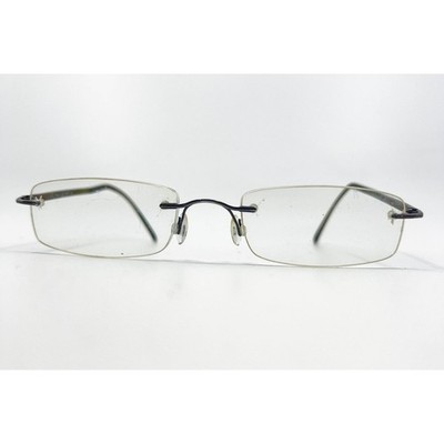 Marchon Airlock 2 Eyeglasses Mens Brown Rimless Rectangle 51-21-140