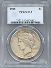 1928-P PEACE DOLLAR F15 PCGS GRADED COIN