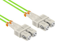 12m OM5 SC to SC Multimode Fiber Patch Cable 50/125 Duplex Lime Green