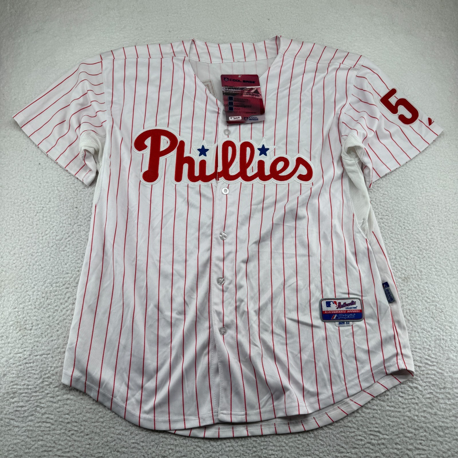 NEW Majestic Philadelphia Phillies Jonathan Papelbon Jersey Mens 52 White Sewn