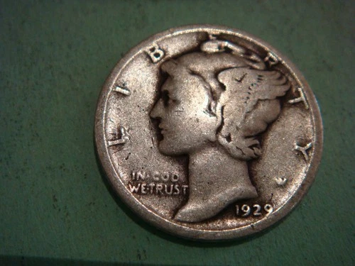 1929 P Mercury Dime Good cond , album filler, actual coin in photo