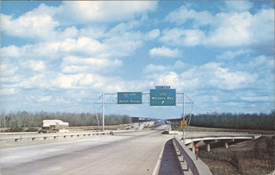 #ad Baton RougeLA I 10 East I 975 towards Whiskey BayLouisiana Chrome Postcard $2.99