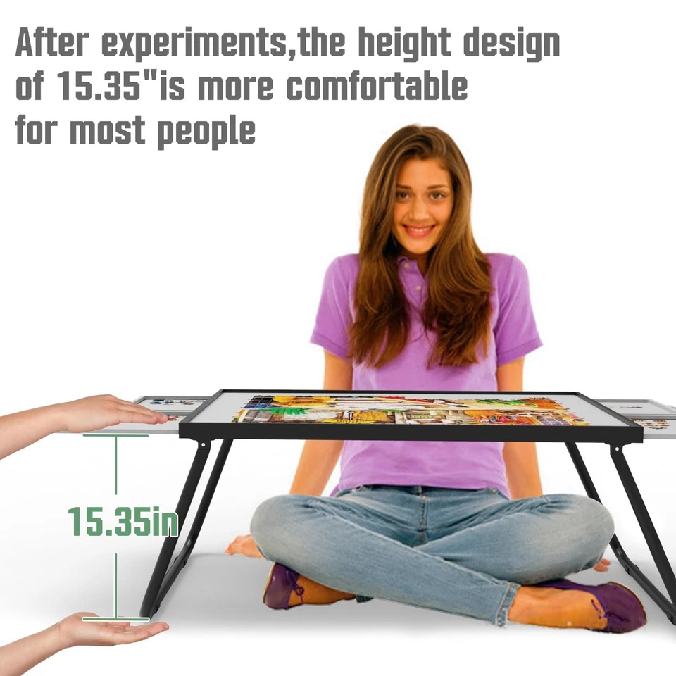 Mesa Rompecabezas 1500 Piezas, Mesa de Juego de Mesa Puzzle Portátil con 4 Cajones Foto 3 de 4