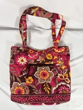 Vera Bradley CARNABY Snap BUCKET TOTE Curvy Shoulder Bag 2009 Purse Handbag VGC
